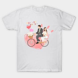 Just Married – Romantic Newlywed Bicycle Ride T-Shirt